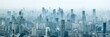 © JCB - Panoramic view of the Shanghai skyline with skyscrapers covered in smog, China
