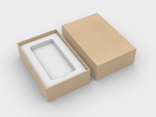 Wall Mural - Blank mobile box packaging for branding and mock up. 3d render illustration.