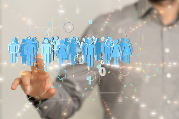 team work connection digital concept .