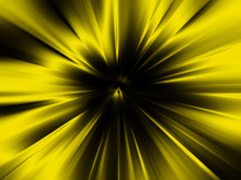 Abstract Bright Black And Yellow Zoom Effect Background. Digital Image. Rays Of Light Bright Black And Yellow Light. Colorful Radial Blur, Fast Motion Scaling Speed, Sun Rays Or Starburst.          