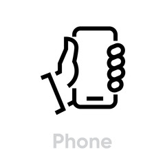 Wall Mural - Phone message social icon. Editable line vector.