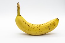 Closeup Shot Of A Banana On A White Background