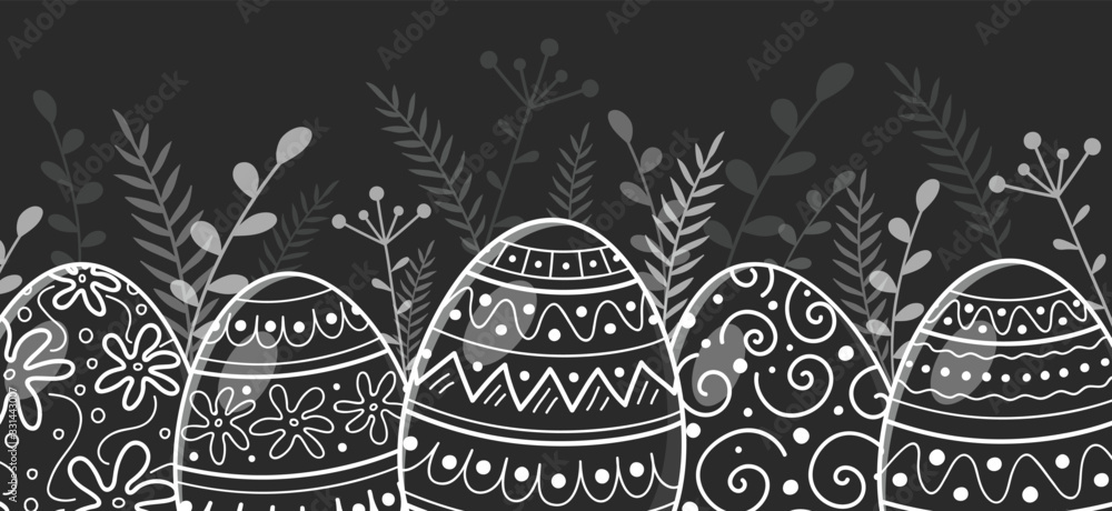 Beautiful Easter eggs - decoration. Vector - obrazy, fototapety, plakaty 