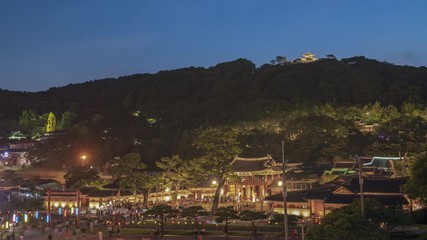 Wall Mural - Time lapse view of Suwon Hwaseong Cultural Festival, Suwon South Korea.