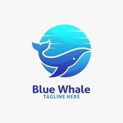 Wall Mural - Blue whale logo design