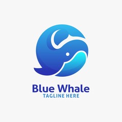 Wall Mural - Circle whale logo design