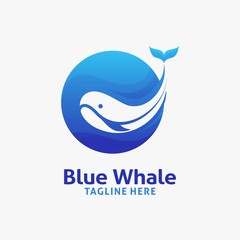Wall Mural - Blue whale logo design