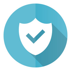 Aufkleber - Shield blue round flat design vector icon isolated on white background