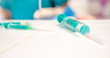 © edojob - syringes ready for vaccination in hospital. administering drug to veins and soft tissues
