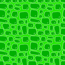 Tile Handdrawn Seamless Green Pattern. Vector Illustration.