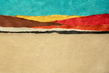 Abstract Paper Desert Landscape