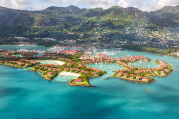 Sticker - Seychelles Eden Island beach Mahé Mahe vacation paradise sea ocean aerial photo view