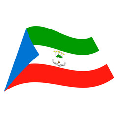 Wall Mural - National flag of Republic of Equatorial Guinea, icon. Vector illustration.