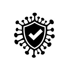 COVID-19 with Shield icon design style on white background, protect from Coronavirus epidemic icon