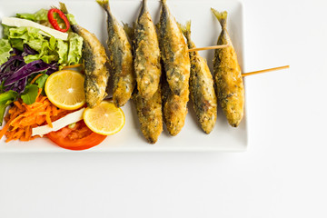 Fried horse mackerel,