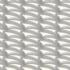 Wall Mural - Seamless vector abstract pattern with rounded irregular compound lines, inspired by nature. Modern repeatable background in monochrome.