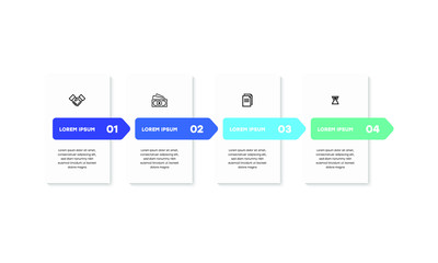 Infographic. Vector Infographic design template with icons and 4 numbers options or steps. Can be used for process diagram, presentations, workflow layout, banner, flow chart, info graph.