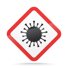 Coronavirus warning and attention Sign. COVID-19 epidemic and pandemic danger symbol. Vector illustration