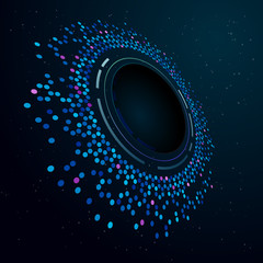 Wall Mural - abstract blue background with dots. space halftone concept illustration