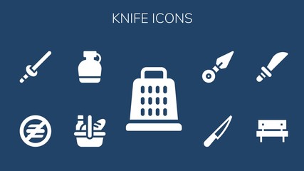 Poster - Modern Simple Set of knife Vector filled Icons