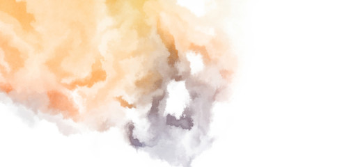 Abstract colorful watercolor on white background. Digital art painting.