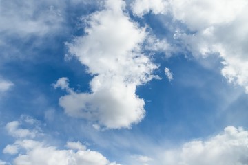 Wall Mural - Incredible blue sky with beautiful white clouds. Clouds floating on blue sky