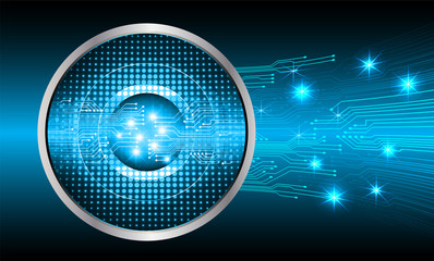 Blue eye cyber circuit future technology concept background