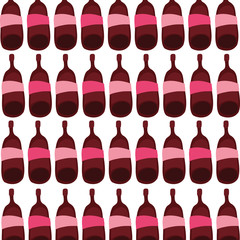 Sticker - wine bottles drink pattern background