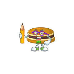 Sticker - Dorayaki clever student character using a pencil