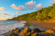 Pacific beach landscape with tropical rainforest, Corcovado national park, Osa Peninsula, Costa Rica.