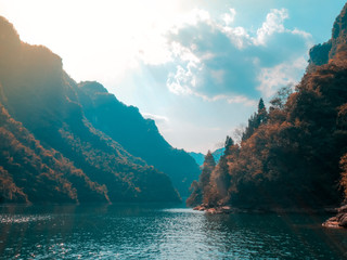 Landscape of Qingjiang Gallery,located in Yichang,Hubei,China