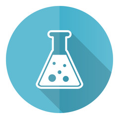 Poster - Science, laboratory, chemistry blue round flat design vector icon isolated on white background