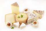 Fototapeta Do akwarium - selection of french cheese- assorted of cheese isolated on white background