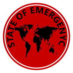 state of emergency, world map