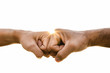 © Suriyawut - Closeup young man fist bump on the sky background. Friendship & Teamwork Concept.