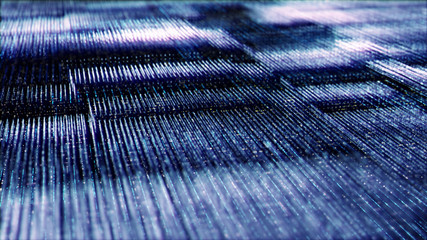 Wall Mural - futuristic digital generated image abstract matrix particles de-focus grid in cyber space digital ba