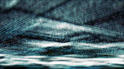 Wall Mural - futuristic digital generated image abstract matrix particles de-focus grid in cyber space digital ba
