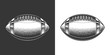 Original monochrome vector illustration. American football ball in retro style.