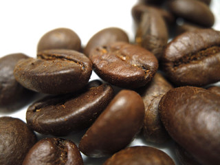 Coffee bean isolate on white background.Have copy space.for banner,wallpaper.