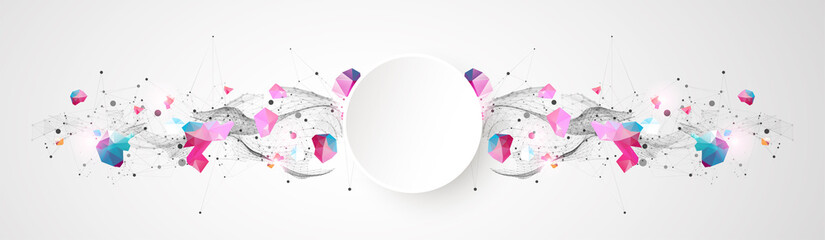 Trendy fluid cover design with plexus effect.