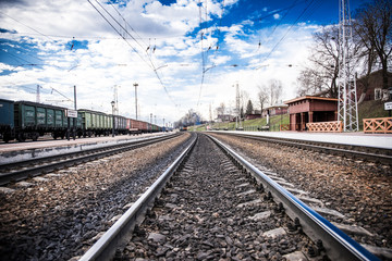 Railway tracks at Yasnaya Polyana station .