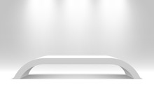 White Blank Stand. Podium. Table. Pedestal. Vector Illustration.