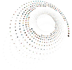 Aufkleber - monochrome cyclic, cycle concentric rings. revolved spiral, vortex, whorl. abstract circular, radial loop shape, element