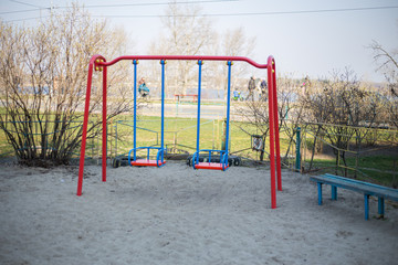 Children's playground in the yard in Kiev in Ukraine