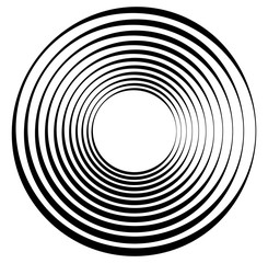 Aufkleber - Monochrome volute, vortex shapes. Twisted helix elements. Rotation, spin and twist concept design