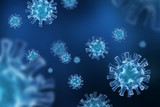 Fototapeta  - Coronavirus COVID-19 - Arrière-plan de virus flottant - Virologie et Microbiologie 3D