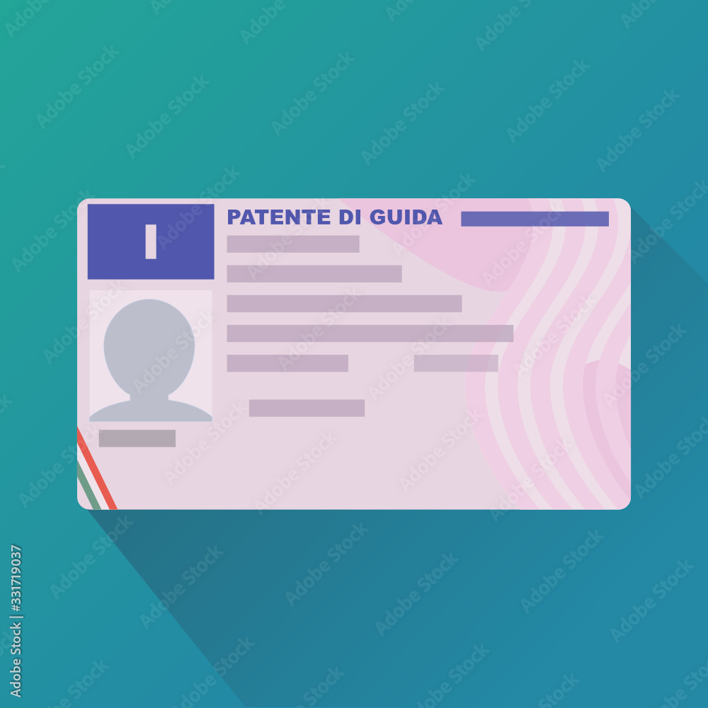 Patente di guida italiana (design piatto) Stock Vector | Adobe Stock, image size:1000x1000