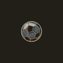 Soccer ball. Original vector illustration, icon in retro style.