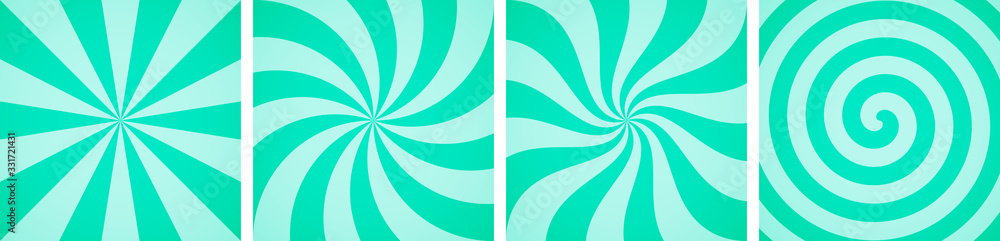 Set of sweet mint candy abstract vector backgrounds - obrazy, fototapety, plakaty 