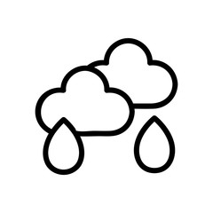 Wall Mural - clouds rain icon vector. clouds rain sign. isolated contour symbol illustration